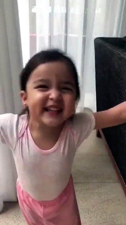 Zia greeting Ninang Grace