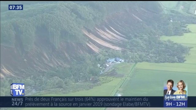 Au Japon, un puissant séisme provoque d'impressionnants glissements de terrain