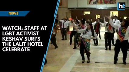 Descargar video: Watch: Staff at LGBT activist Keshav Suri's The Lalit hotel celebrate after SC decriminalises homosexuality