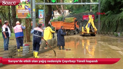 Download Video: Sarıyer'de etkili olan yağış nedeniyle Çayırbaşı Tüneli kapandı