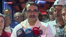 Enerji ve Tabi Kaynaklar Bakanı Fatih Dönmez maden ocağına indi