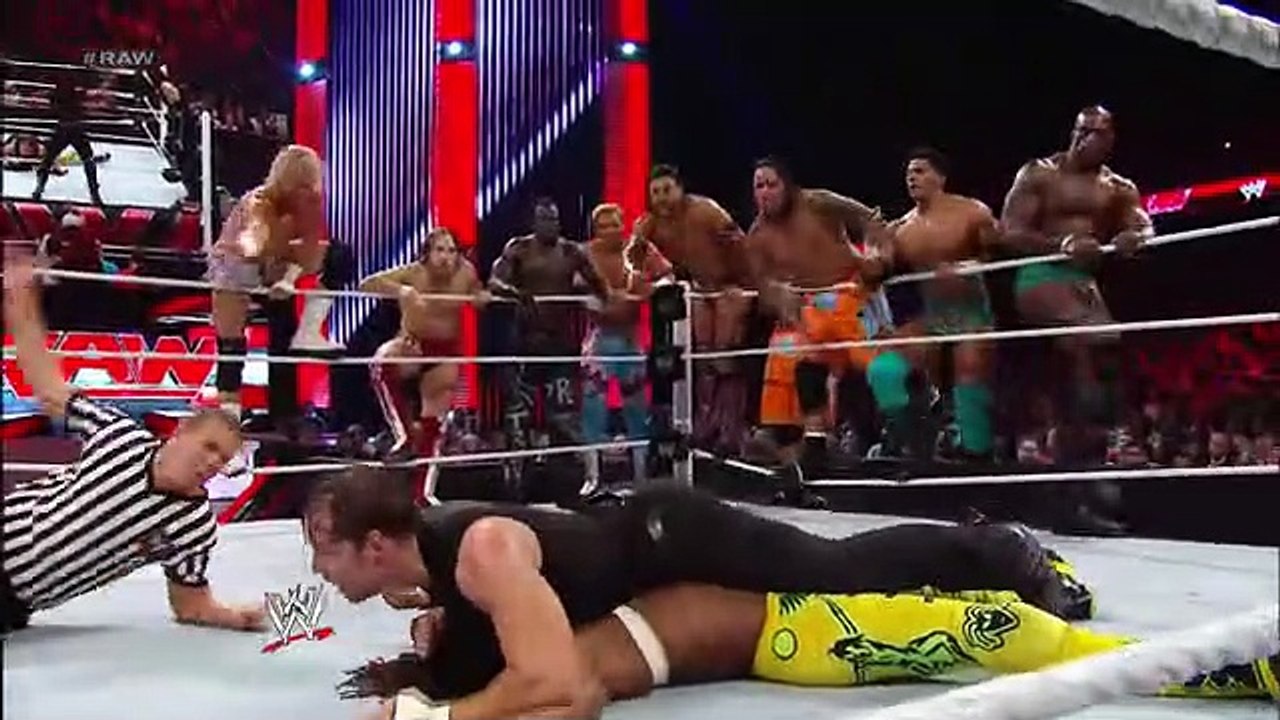 Roman pinned for the first time in WWE! 11-on-3 Handicap Match- Raw, Sept. 23, 2013 - YouTube