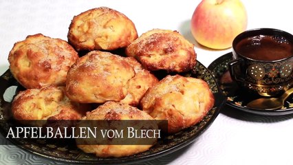 Leckere APFELBALLEN vom Blech - Apfelkuchen to go