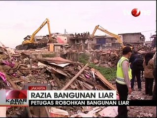 200 Bangunan di Bantaran Waduk Pluit Sisi Timur Dirobohkan