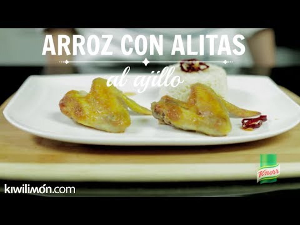 Alitas al Ajillo con Arroz