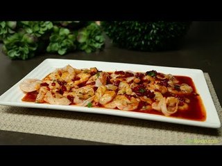 Camarones con Chipotle, Naranja y Miel