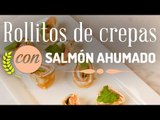 ROLLITOS DE CREPAS CON SALMÓN AHUMADO | ROLLED PANCAKES WITH SMOKED SALMON | Kiwilimón