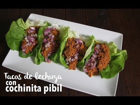 TACOS DE LECHUGA CON COCHINITA PIBIL | Kiwilimón