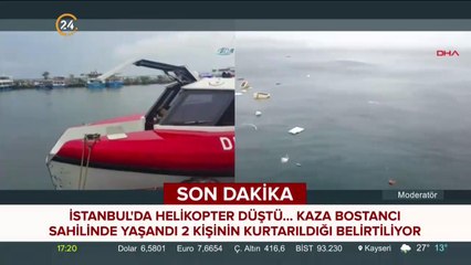 İstanbul'da helikopter düştü