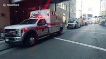 Ambulances line up after 2 dead, 5 injured in Cincinnati shooting