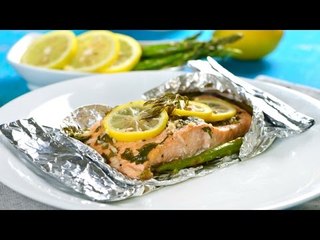 Salmón Empapelado con Espárragos | Cómo cocinar salmón saludable