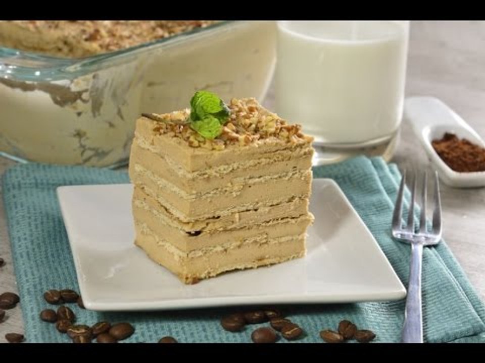 Pastel de Café Frío de 4 Ingredientes Sin Horno