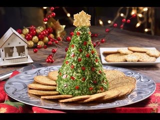 Botana de Queso con Ostiones en forma de Árbol de Navidad | Botana Navideña