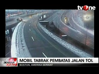 Sopir Mabuk, Mobil Pickup Terjun dari Jalan Layang