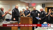 Police Officers Save 3-Year-Old Boy from Drowning in Pool