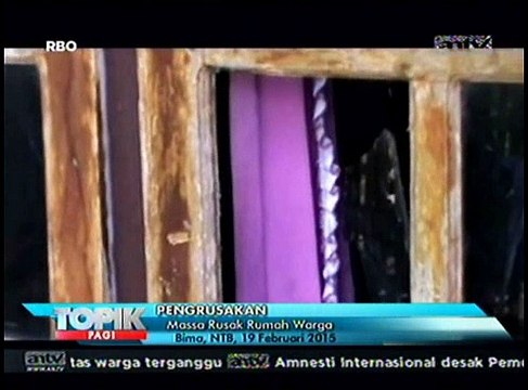 Sebuah Rumah Warga di Kota Bima Dirusak Massa