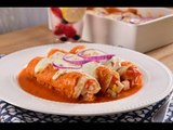 Enchiladas Rojas de Surimi con Salsa Morita