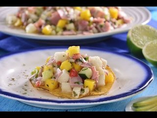 Ceviche Ligero de Palmitos con Jamón y Mango
