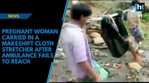 Watch: Pregnant woman carried in a makeshift cloth stretcher after ambulance fails to reach
