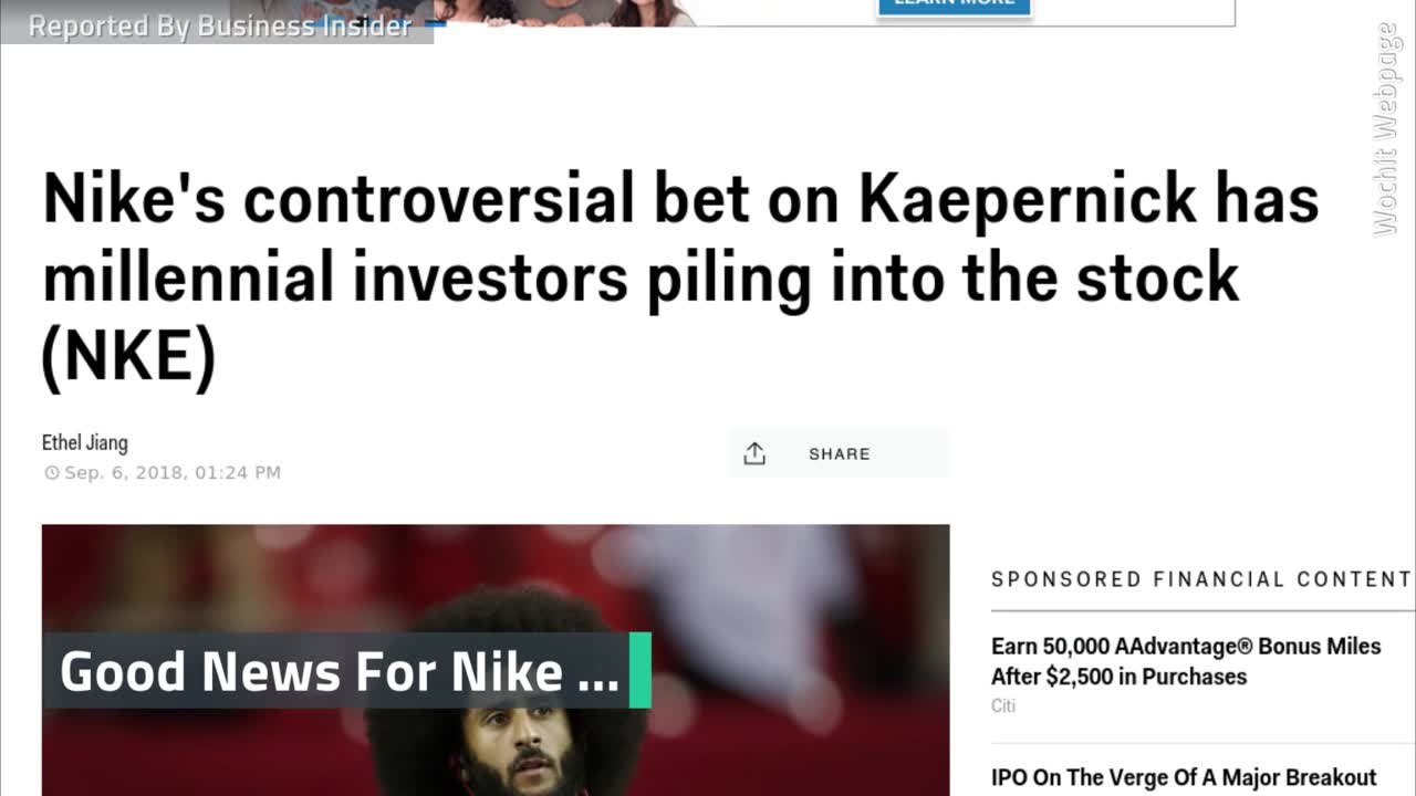 Nike's Controversial Kaepernick Ad Has Millennial Investor Support