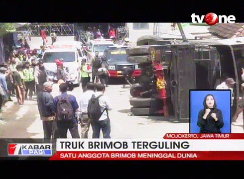 Truk Brimob Terguling, Satu Anggota Meninggal Dunia