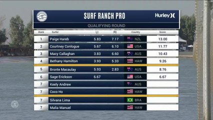 Adrénaline - Surf : Sage Erickson with a 6.93 Wave from Surf Ranch Pro, Women's Championship Tour - Qualifying Round