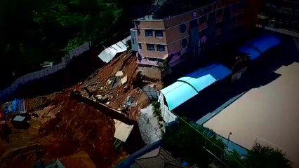 마치 지진 난 듯...'폭삭' 주저앉은 유치원 / YTN