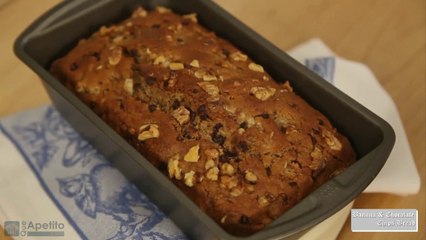 Pan de plátano con chocolate y nueces
