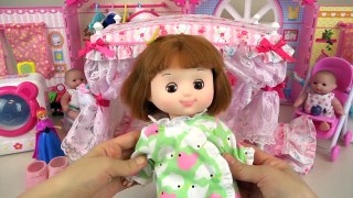 Baby Doli mart and cooking food play and sleep baby doll house play