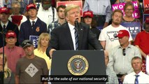 Donald Trump stumbles over the word 'anonymous' during rally