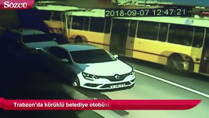 Trabzon'daki körüklü otobüsün ikiye ayrılma anı kamerada