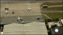 Imagems ao vivo  na chegada do  avião que leva  o Candidato Jair Bolsonaro para hospital em SP.