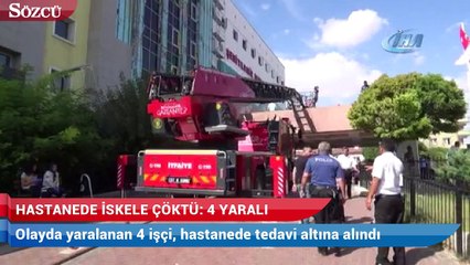 Hastanede iskele çöktü 4 yaralı