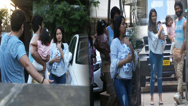 Zain Kapoor's FIRST PHOTO: Shahid Kapoor & Misha welcome Zain Kapoor & Mira Rajput Home | FilmiBeat