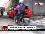 Banjir Jakarta Sebabkan Beberapa Ruas Jalan Berlubang