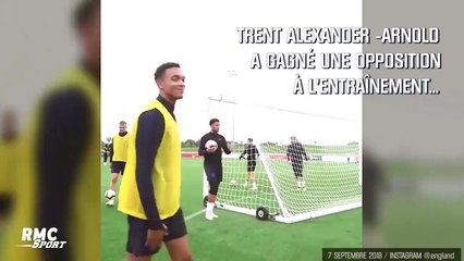 Angleterre : Alexander-Arnold tire sur la barre d'une frappe à 50m et scotche Lingard