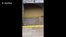 Water clogs subway and gushes through streets in Crimea storm flooding