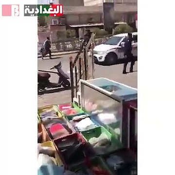 اعتقال متظاهر في البصرة شط العرب كل هذا العدد من القوات لأعتقال شخص واحد لك الله يا عراق اذا كان الكل ضدك