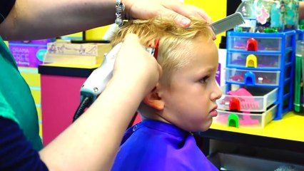 Vlad Nikita and Mommy in the kids hair salon! New hairstyles for children -  video Dailymotion