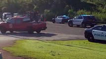 THREE-CAR CRASH BY FATHER DUEÑAS MEMORIAL SCHOOL. Police Spokesman Sgt. Paul Tapao cautions motorists in the Ta'i, Mangilao/Ordot-Chalan Pago area, 