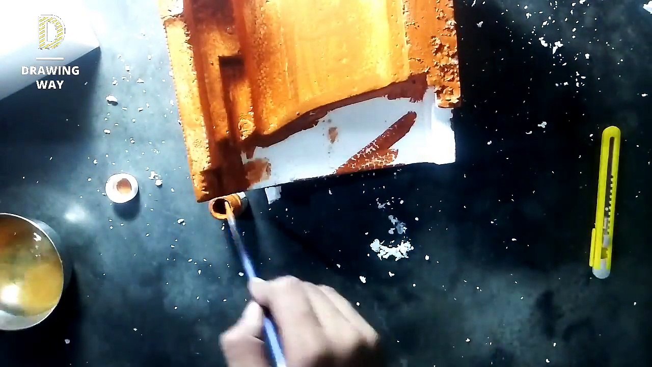 Waste material reuse idea _ DIY art and Crafts _ recycling waste Solar Object _ coconut tree making (202)