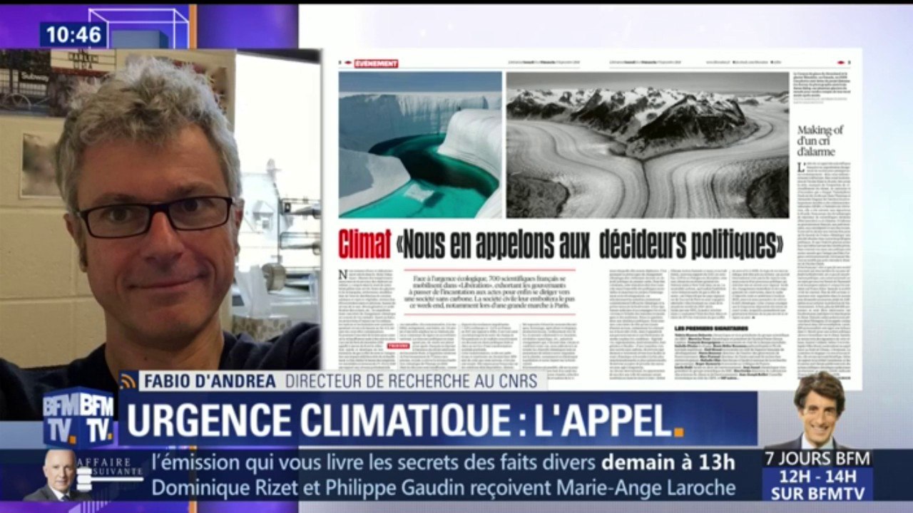 "Le climat doit rentrer dans les politiques publiques, il n'y a pas d'autres solutions", estime Fabio d'Andra, du CNRS