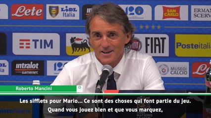 Italie - Mancini : ''Les sifflets pour Balotelli ? Ca fait partie du jeu''