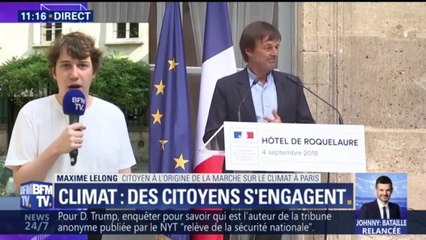 "J'ai vécu la démission de Nicolas Hulot comme un électrochoc", dit l'initiateur de la "Marche pour le climat"