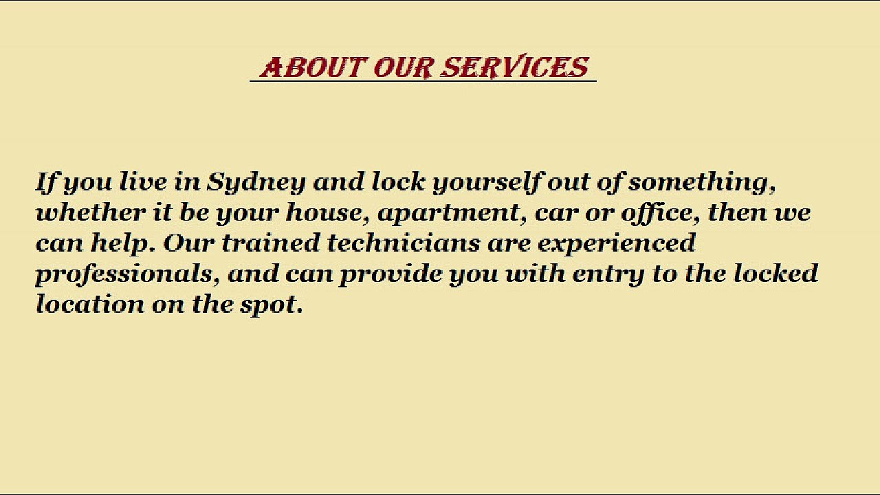 Locksmiths Sydney