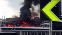 Başakşehir 'de Yangın! 4 Katlı Bir İş Merkezinin Çatısında Yangın Çıktı