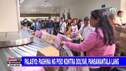 Palasyo: Paghina ng piso kontra dolyar, pansamantala lang