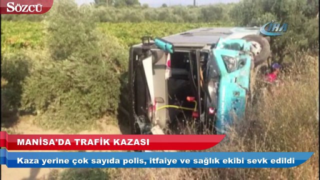 Manisa’da halk otobüsü ile otomobil çarpıştı