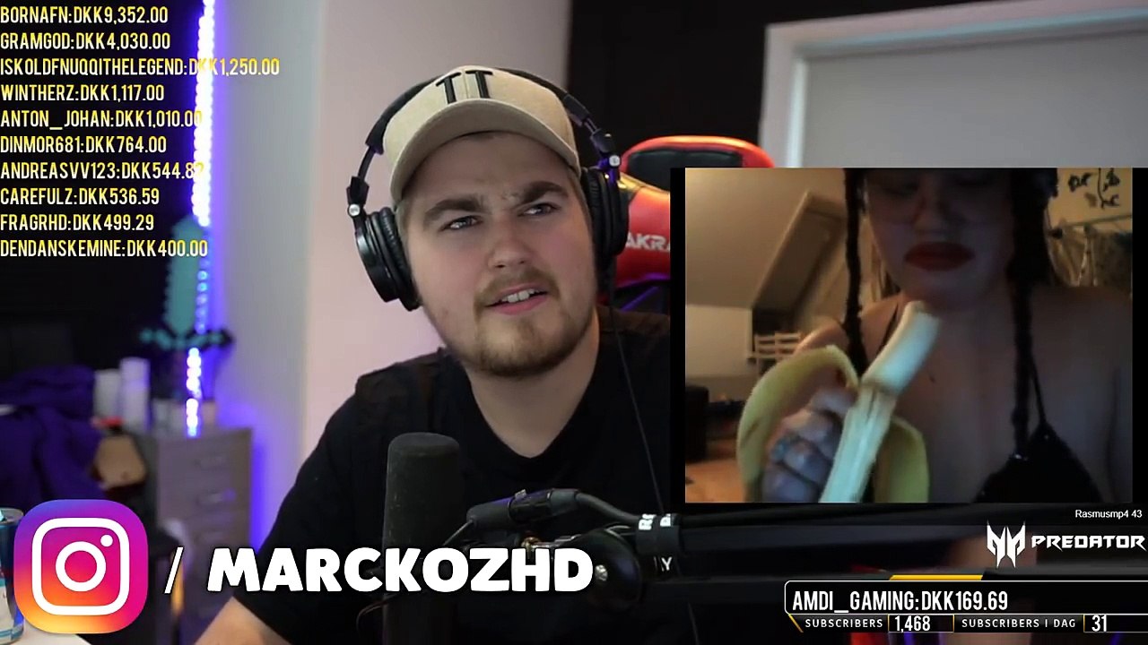 MarckozHD Reagerer På: Pige spiser en BANAN! (HELT TIL RODEN?)