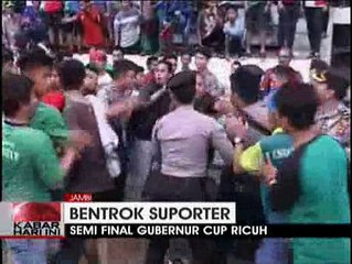 Bentrok Suporter di Laga Gubernur Cup Jambi